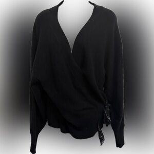 Anthropologie Black Wrap Sweater | Sz XL | Brand New w/Tags